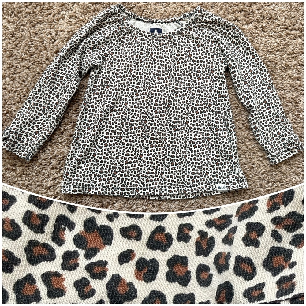 babyGap Girls Leopard Print Long Sleeve Top | Size 3T